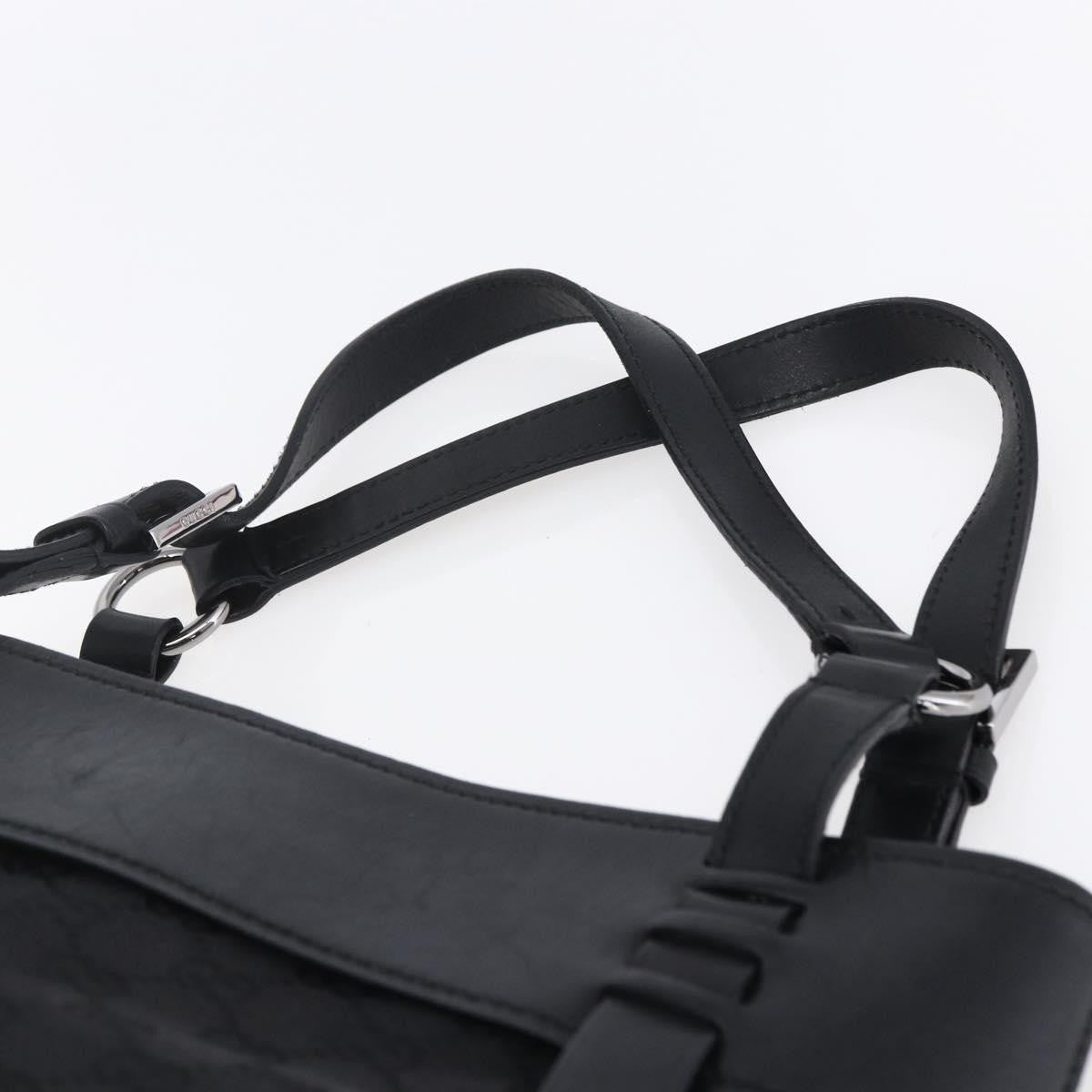 Gucci Vintage Harness Tote GG Canvas with Leather, BLACK, CANVAS, Tote bag