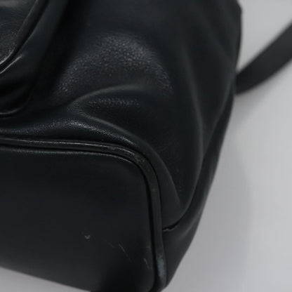 Gucci Vintage Bamboo Backpack Leather, Black, Leather, Backpack
