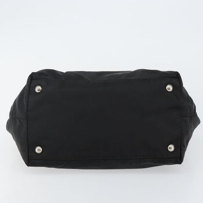 Prada Bow Tote Tessuto with Leather, BLACK, NYLON, Tote bag