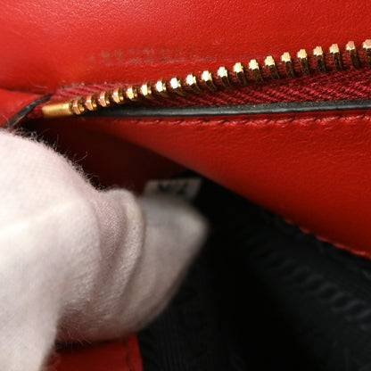 Prada Paradigme Tote Saffiano with City Calf, RED, LEATHER, Handbag