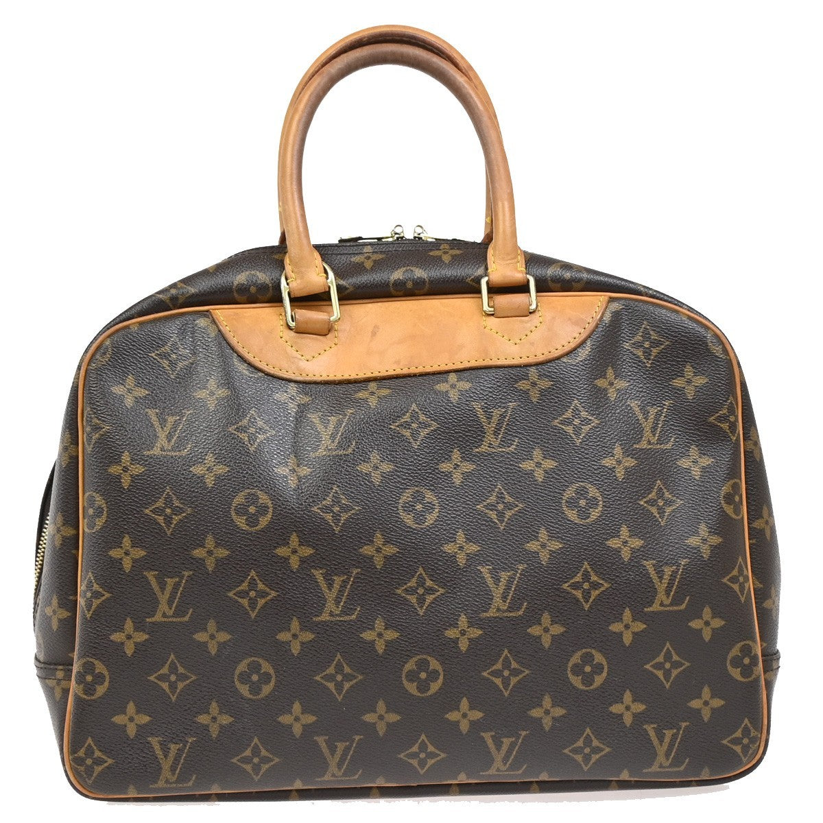Louis Vuitton Deauville Handbag Monogram Canvas, BROWN, LEATHER, Handbag