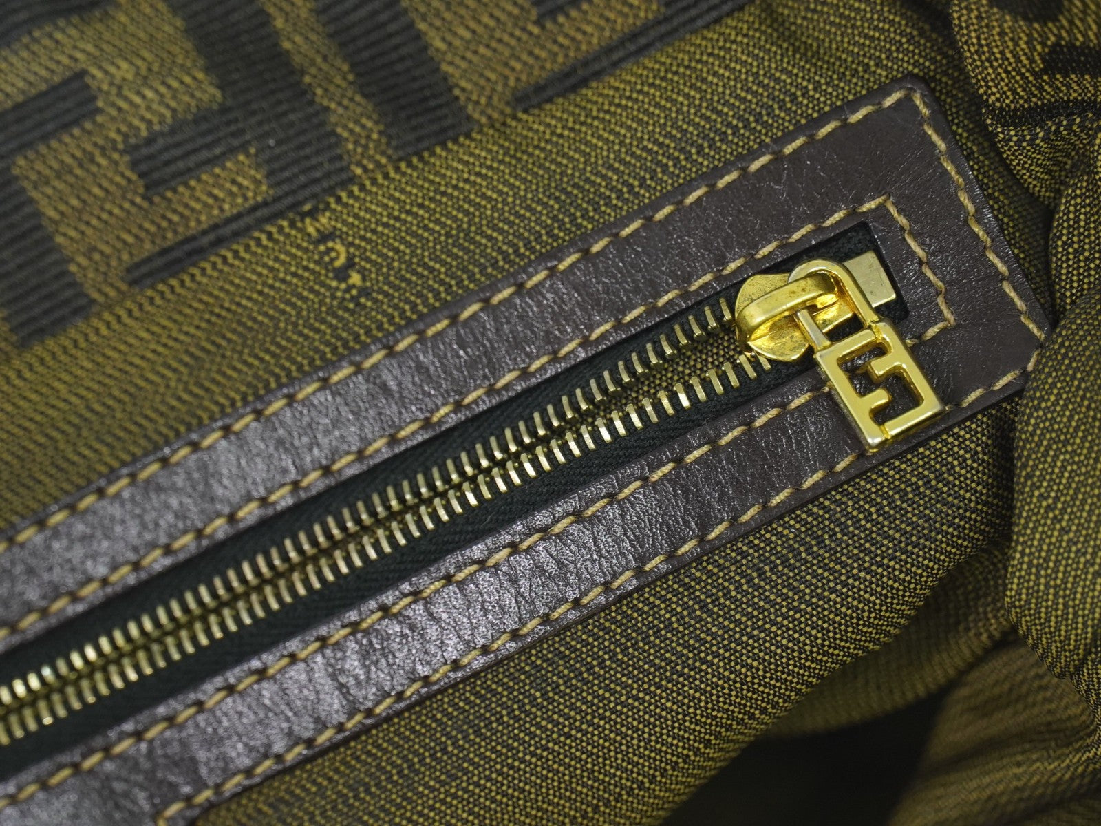 Fendi Vintage Zucca Handbag Zucca, BROWN, CANVAS, Handbag