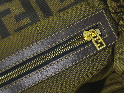 Fendi Vintage Zucca Handbag Zucca, BROWN, CANVAS, Handbag