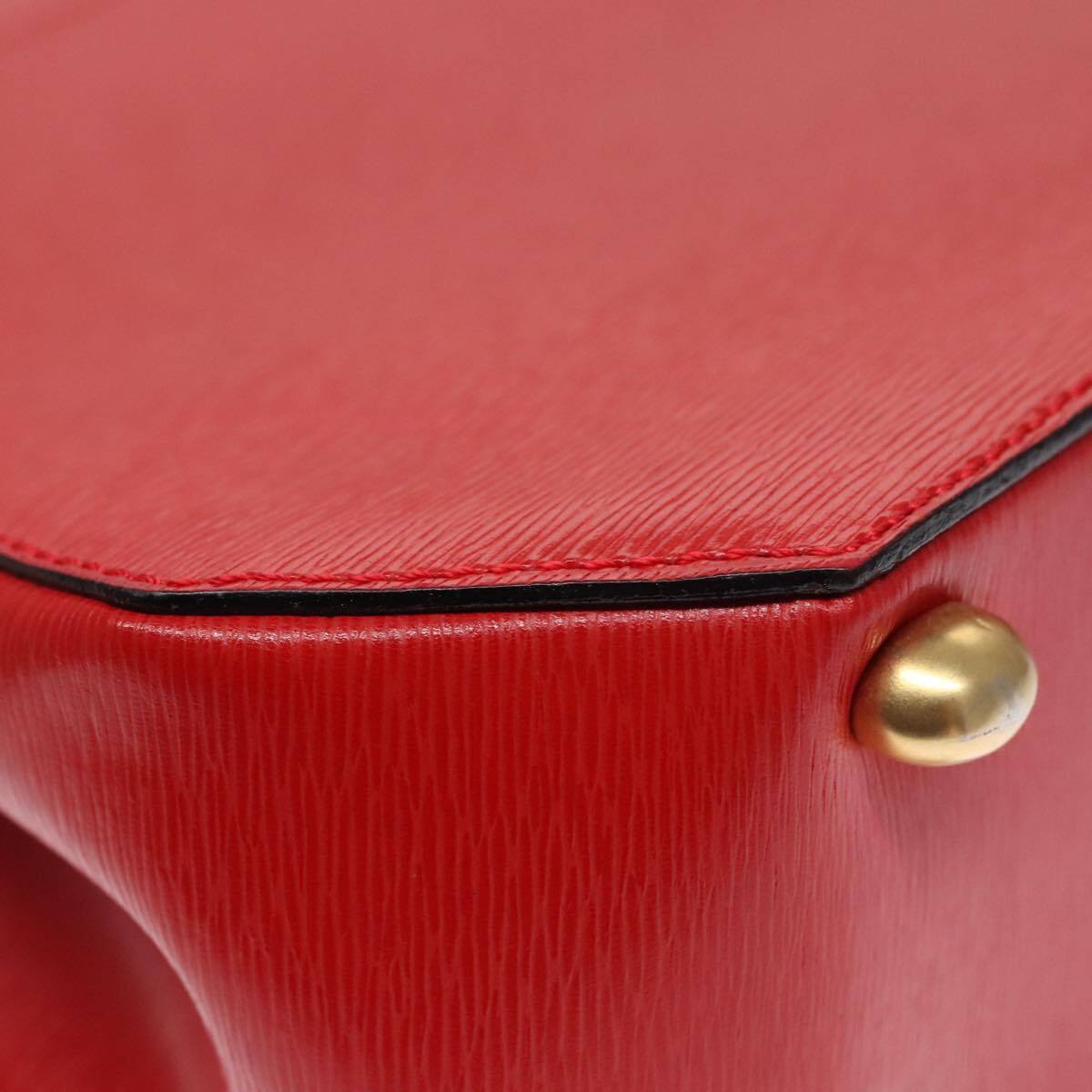 Celine Cuir Triomphe Bag Leather, RED, LEATHER, Handbag