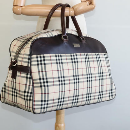 Burberry Vintage Zip Around Duffle Bag House Check Canvas, BEIGE, CANVAS, Travel bag