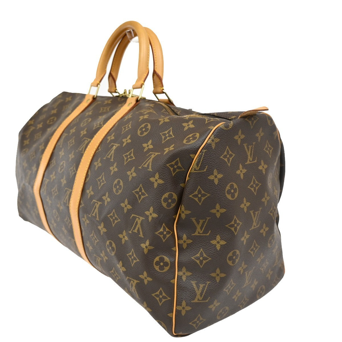 Louis Vuitton Keepall Bag Monogram Canvas, BROWN, CANVAS, Travel bag