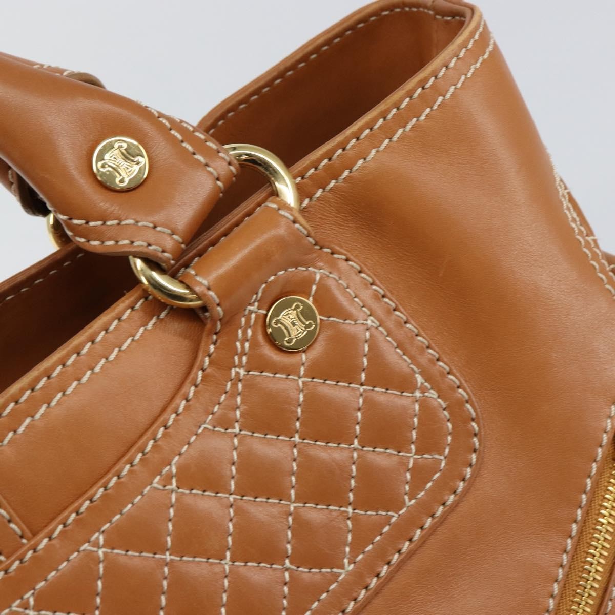 Celine Boogie Satchel Leather, BEIGE, LEATHER, Handbag