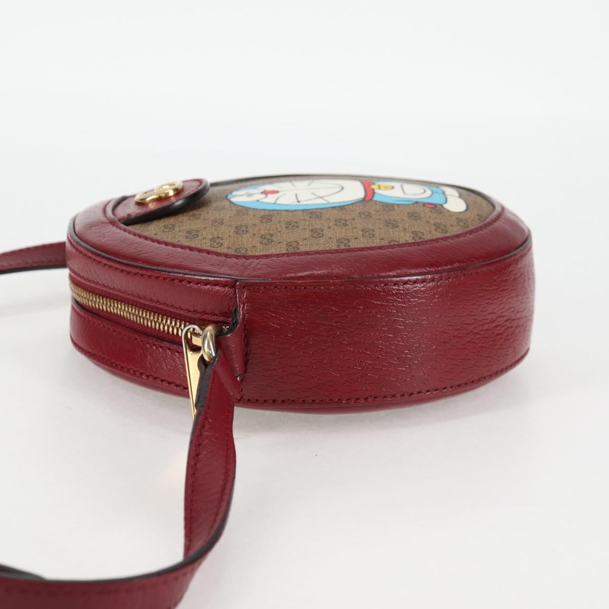 Gucci Doraemon Round Shoulder Bag Printed Mini GG Coated Canvas, BEIGE, PVC, Shoulder bag