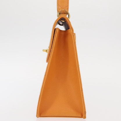 Chanel Vintage CC Flap Shoulder Bag Leather, ORANGE, LEATHER, Shoulder bag