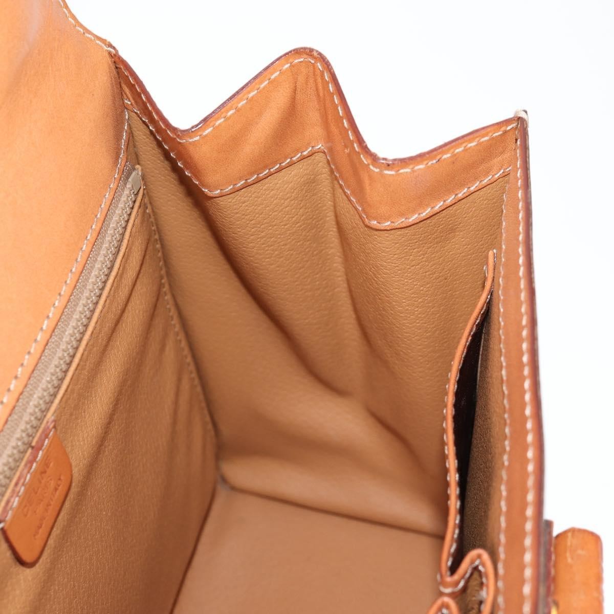 Celine Vintage Convertible Top Handle Bag Macadam Coated Canvas, BROWN, CANVAS, Handbag