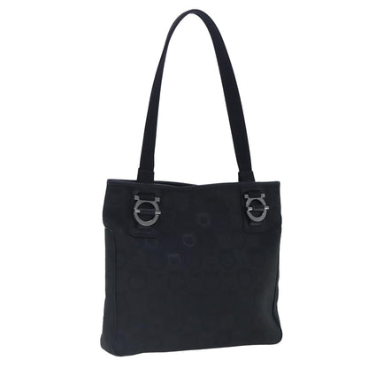 Salvatore Ferragamo Gancini Tote Gancini Canvas, BLACK, CANVAS, Tote bag
