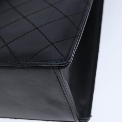 Chanel Vintage CC Turnlock Satchel Leather, BLACK, LEATHER, Handbag