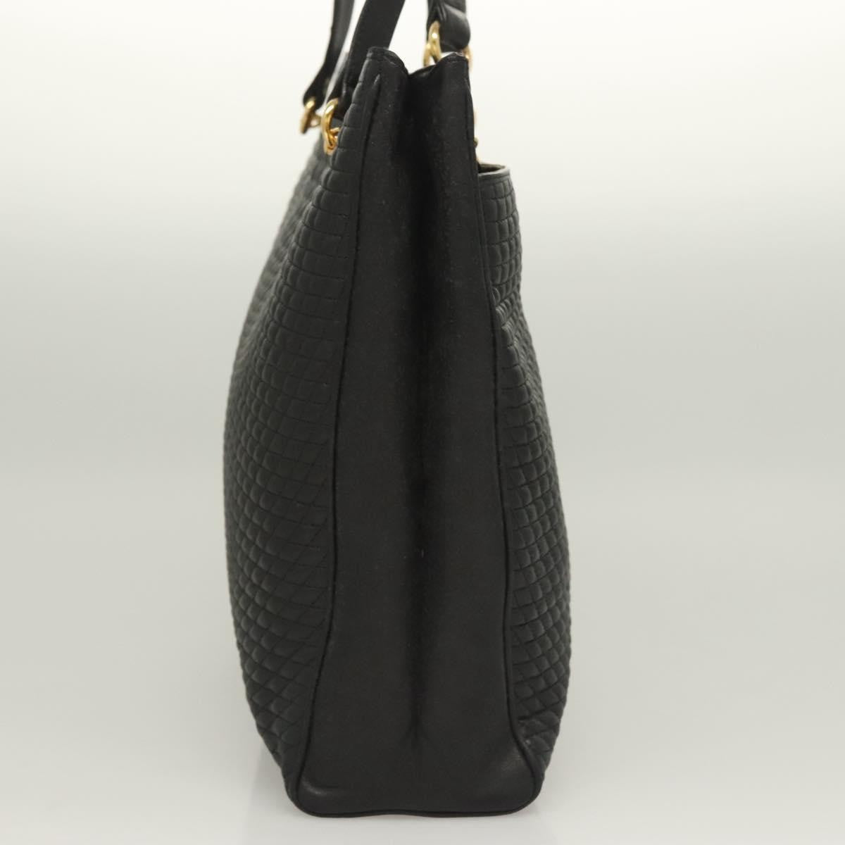 Bally Vintage Tote Bag Quilted Leather, BLACK, LEATHER, Tote bag