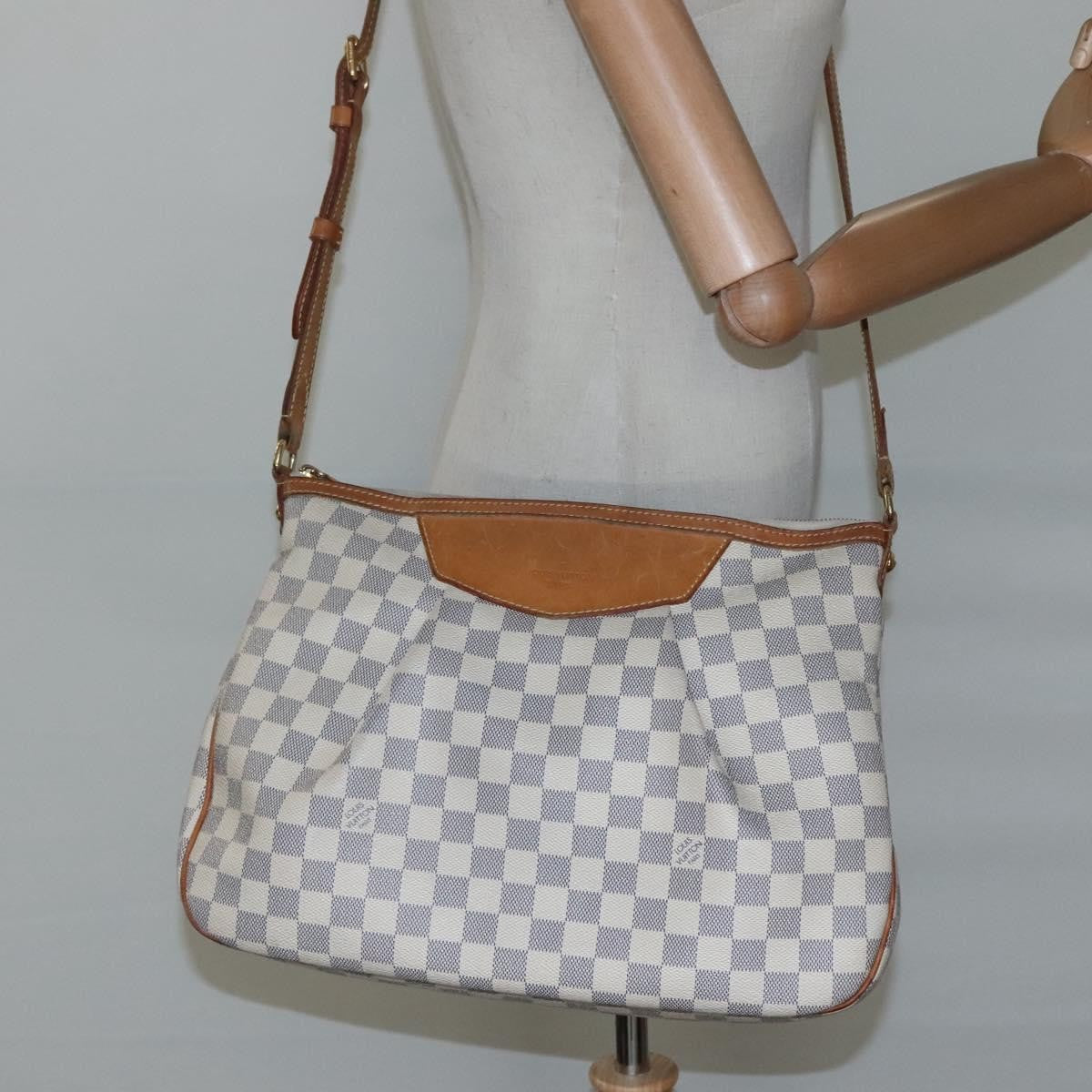 Louis Vuitton Siracusa Handbag Damier, WHITE, CANVAS, Shoulder bag