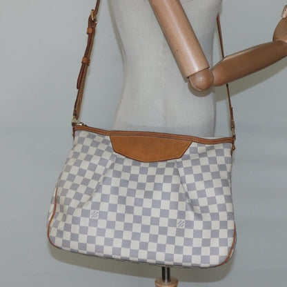 Louis Vuitton Siracusa Handbag Damier, WHITE, CANVAS, Shoulder bag