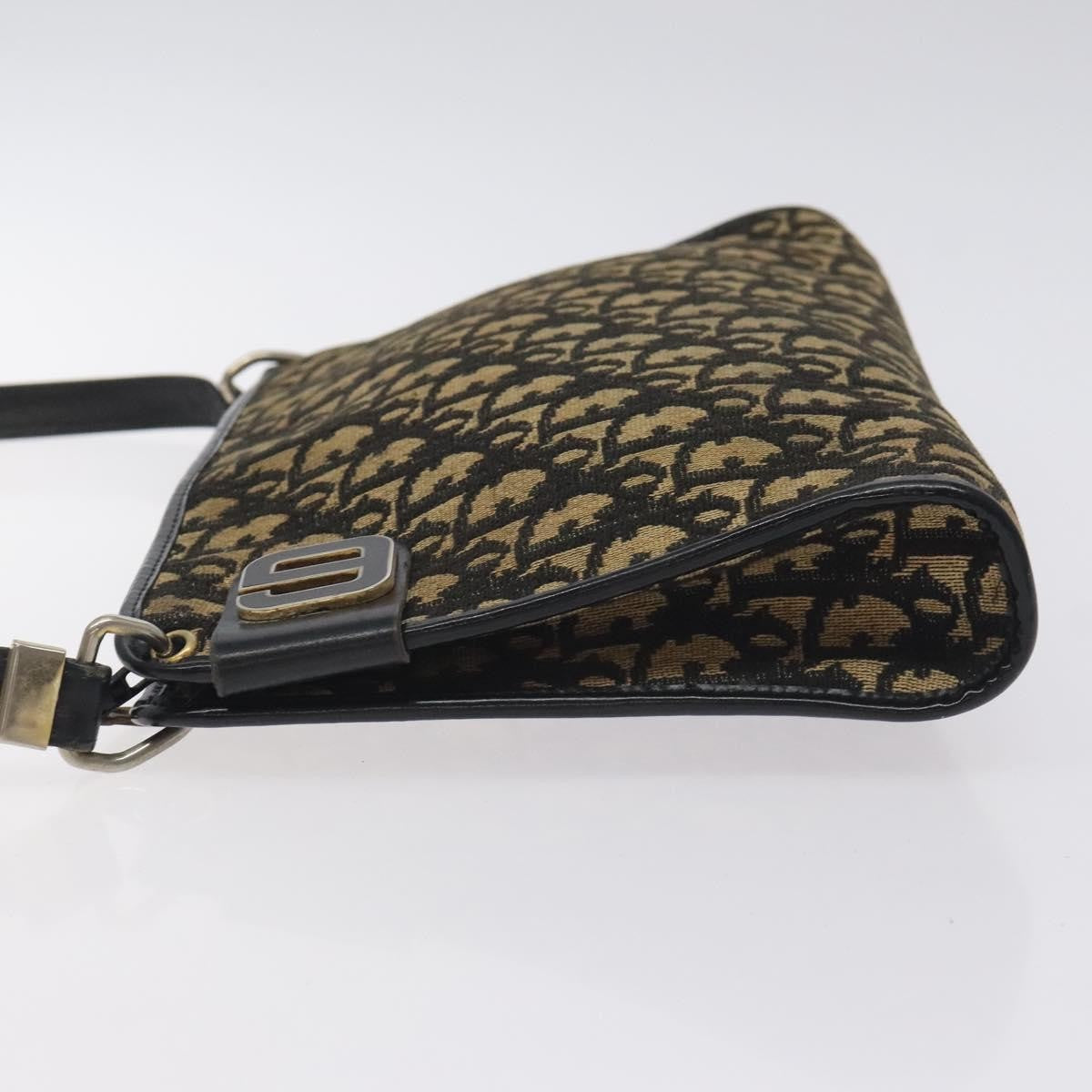 Christian Dior Vintage Trotter Shoulder Bag Canvas, NAVY, CANVAS, Shoulder bag