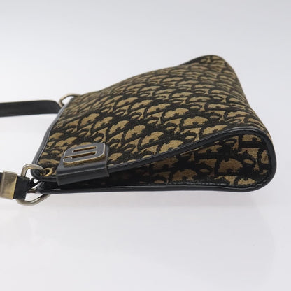 Christian Dior Vintage Trotter Shoulder Bag Canvas, NAVY, CANVAS, Shoulder bag