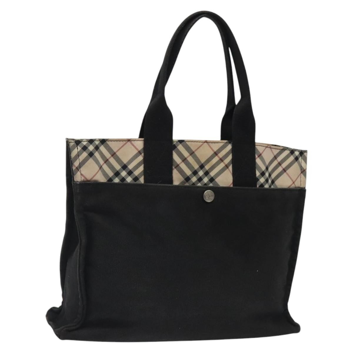 Burberry Nova Check Tote canvas check pattern, BLACK, CANVAS, Tote bag