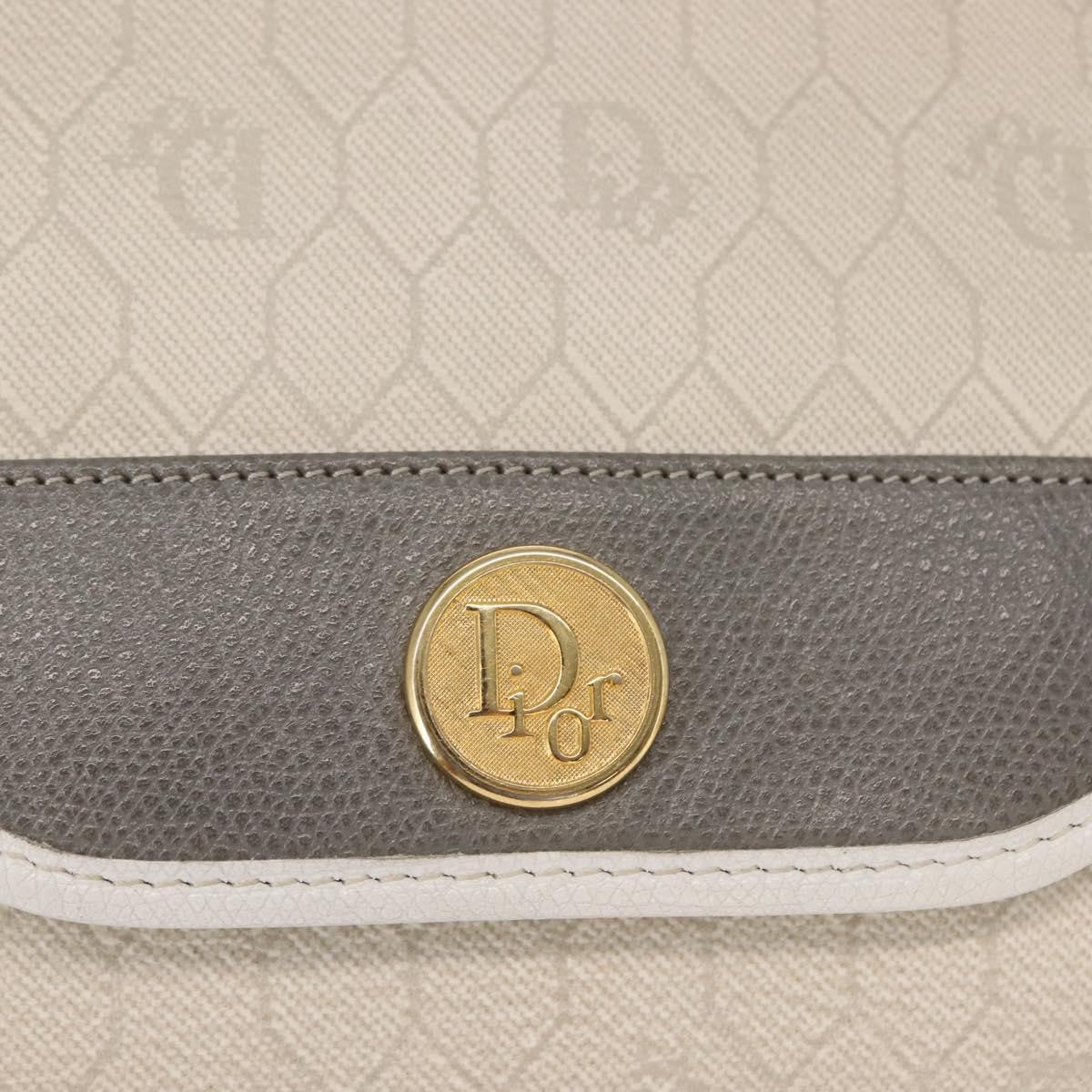Christian Dior Vintage honeycomb clutch Canvas, WHITE, CANVAS, Clutche & pouche