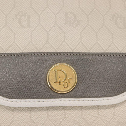 Christian Dior Vintage honeycomb clutch Canvas, WHITE, CANVAS, Clutche & pouche