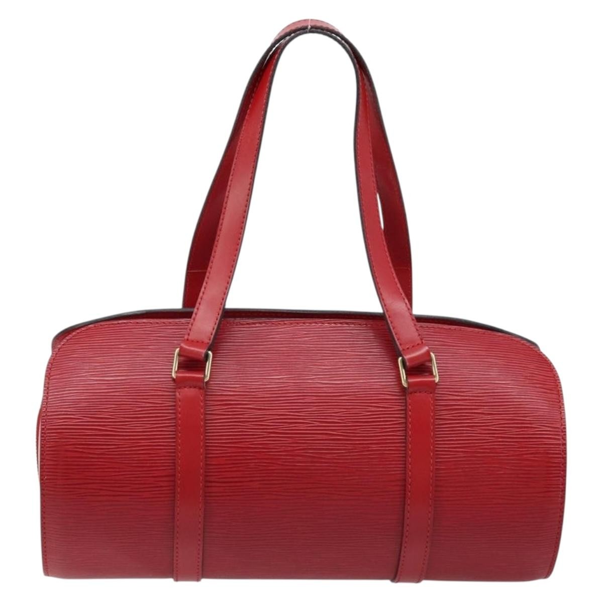 Louis Vuitton Soufflot Handbag Epi Leather, Red, Leather, Handbag