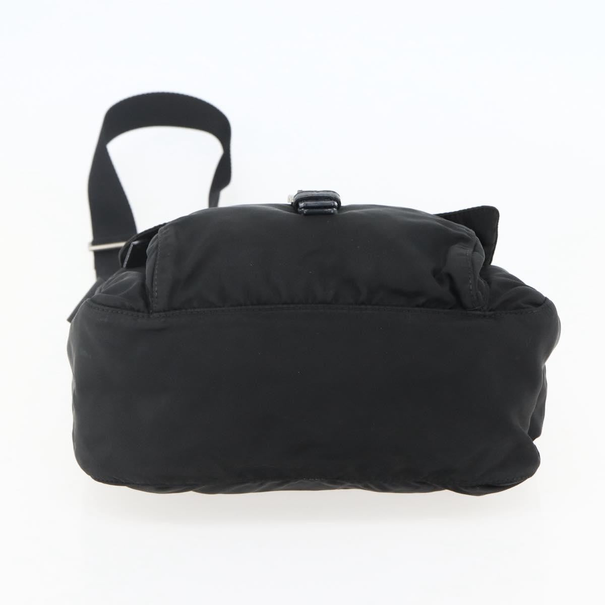 Prada Buckle Messenger Bag Tessuto, BLACK, NYLON, Crossbody bag