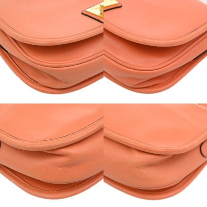 Celine Vintage Flap Shoulder Bag Leather, ORANGE, LEATHER, Shoulder bag