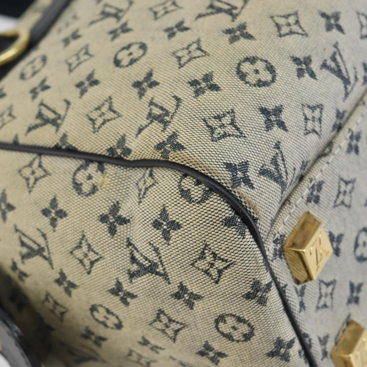 Louis Vuitton Josephine Handbag Mini Lin, BLUE, CANVAS, Handbag