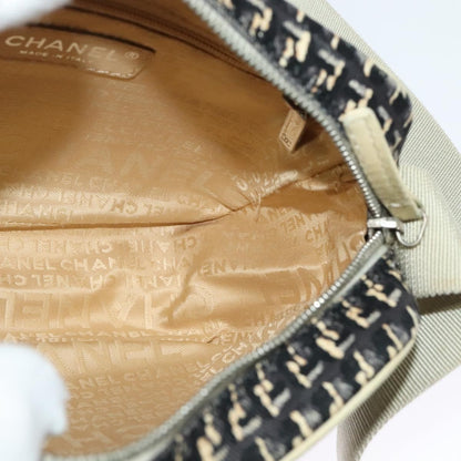 Chanel Vintage Clover Camera Bag Printed Canvas, BLACK, CANVAS, Shoulder bag