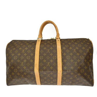 Louis Vuitton Keepall Bandouliere Bag Monogram Canvas, BROWN, CANVAS, Travel bag