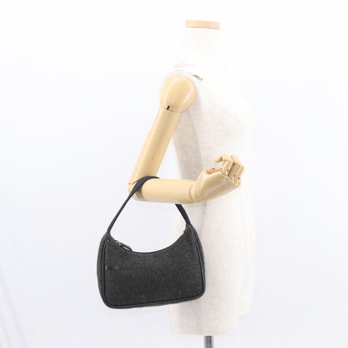 Prada Re-Edition 2000 Hobo Wool, GRAY, WOOL, Handbag