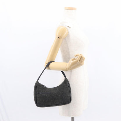 Prada Re-Edition 2000 Hobo Wool, GRAY, WOOL, Handbag
