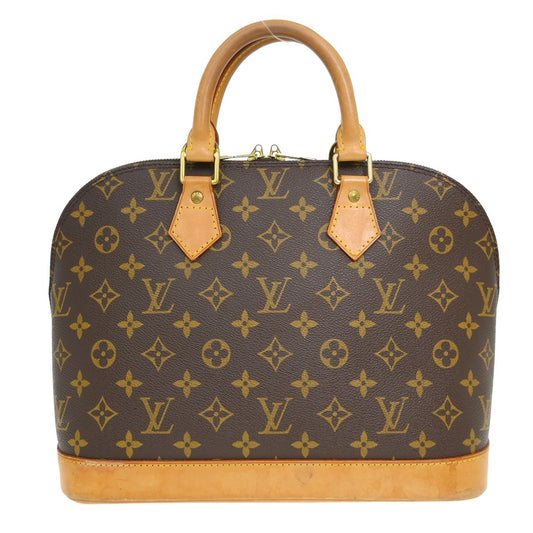 Louis Vuitton Alma Handbag Monogram Canvas, Brown, Canvas, Handbag
