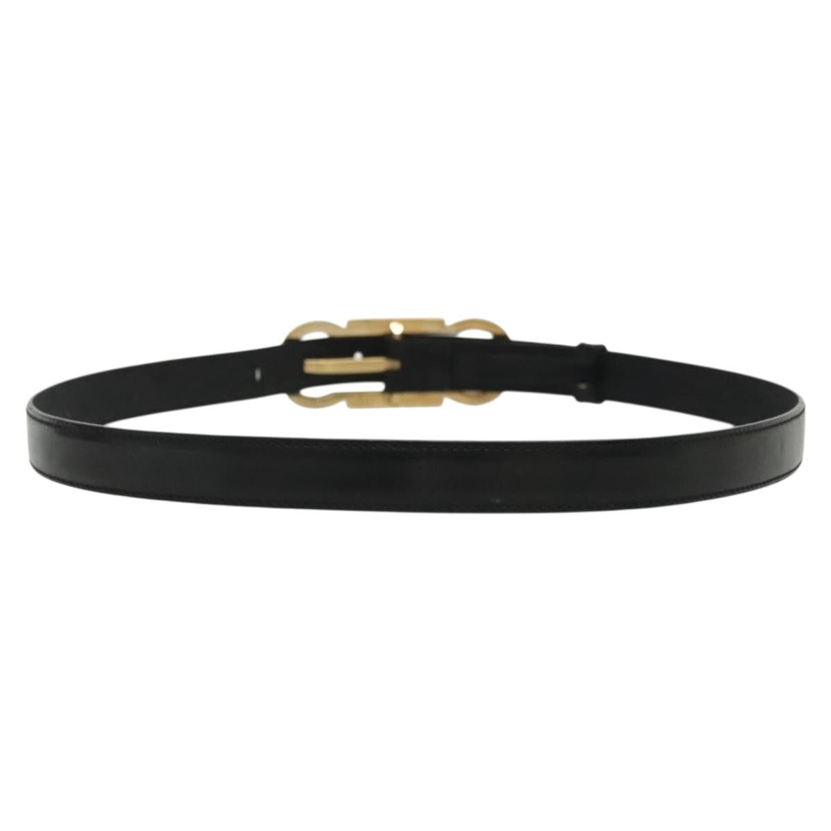 Salvatore Ferragamo Gancini Belt Leather, BLACK, LEATHER, Belts