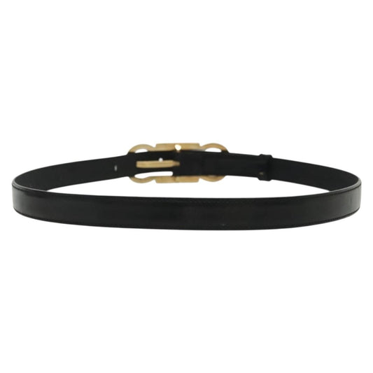 Salvatore Ferragamo Gancini Belt Leather, BLACK, LEATHER, Belts