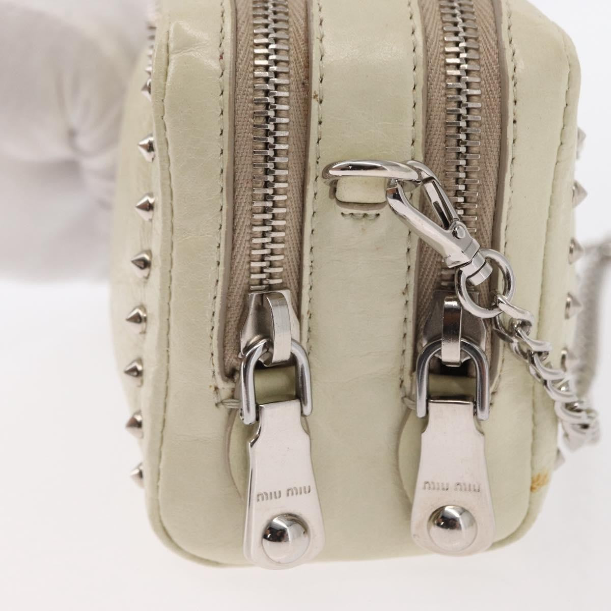 Miu Miu Chain Crossbody Bag Leather, ECRU, LEATHER, Shoulder bag