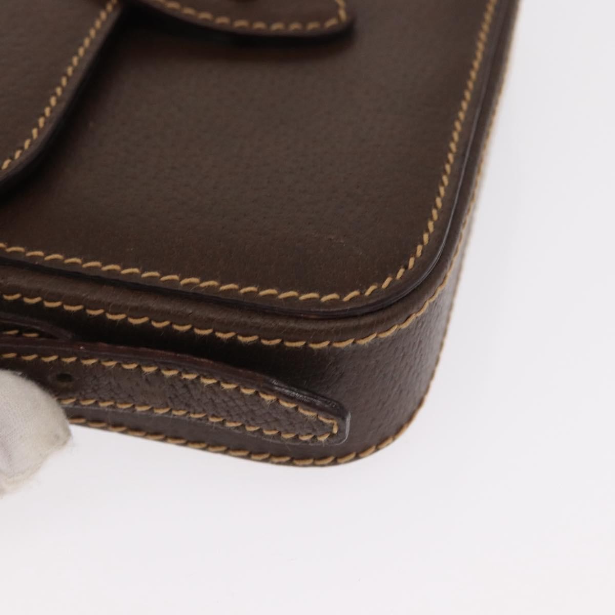 Gucci Cigarette case Shoulder bag Leather, BROWN, LEATHER, Clutche & pouche