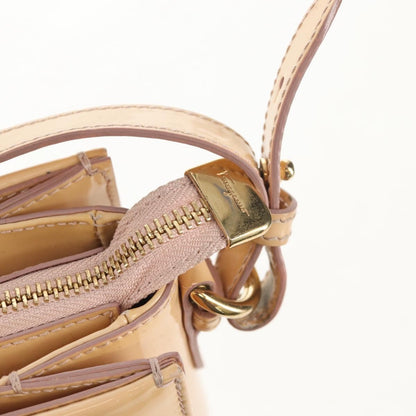 Salvatore Ferragamo Convertible Vara Bow Tote Patent Leather, BEIGE, PATENT_LEATHER, Tote bag