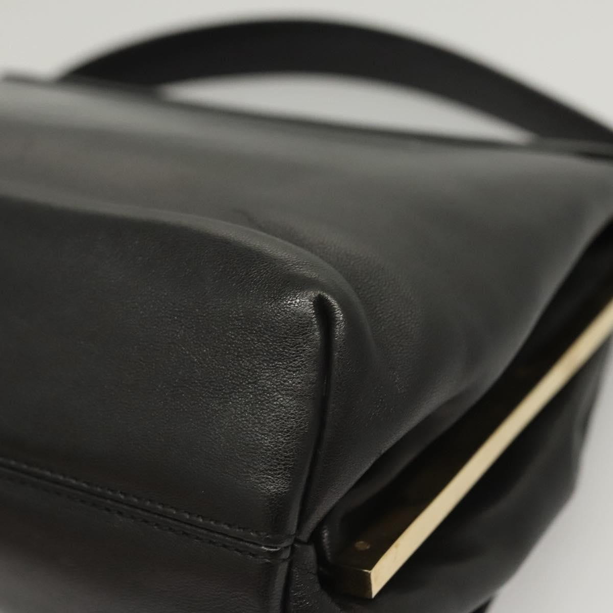 Salvatore Ferragamo Flap Handbag Leather, BLACK, LEATHER, Handbag