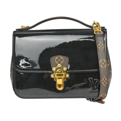 Louis Vuitton Cherrywood Handbag Vernis with Monogram Canvas, BLACK, PATENT_LEATHER, Handbag