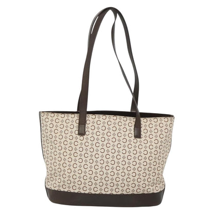 Celine Vintage Macadam Shopper Tote Leather, GOLD, CANVAS, Tote bag