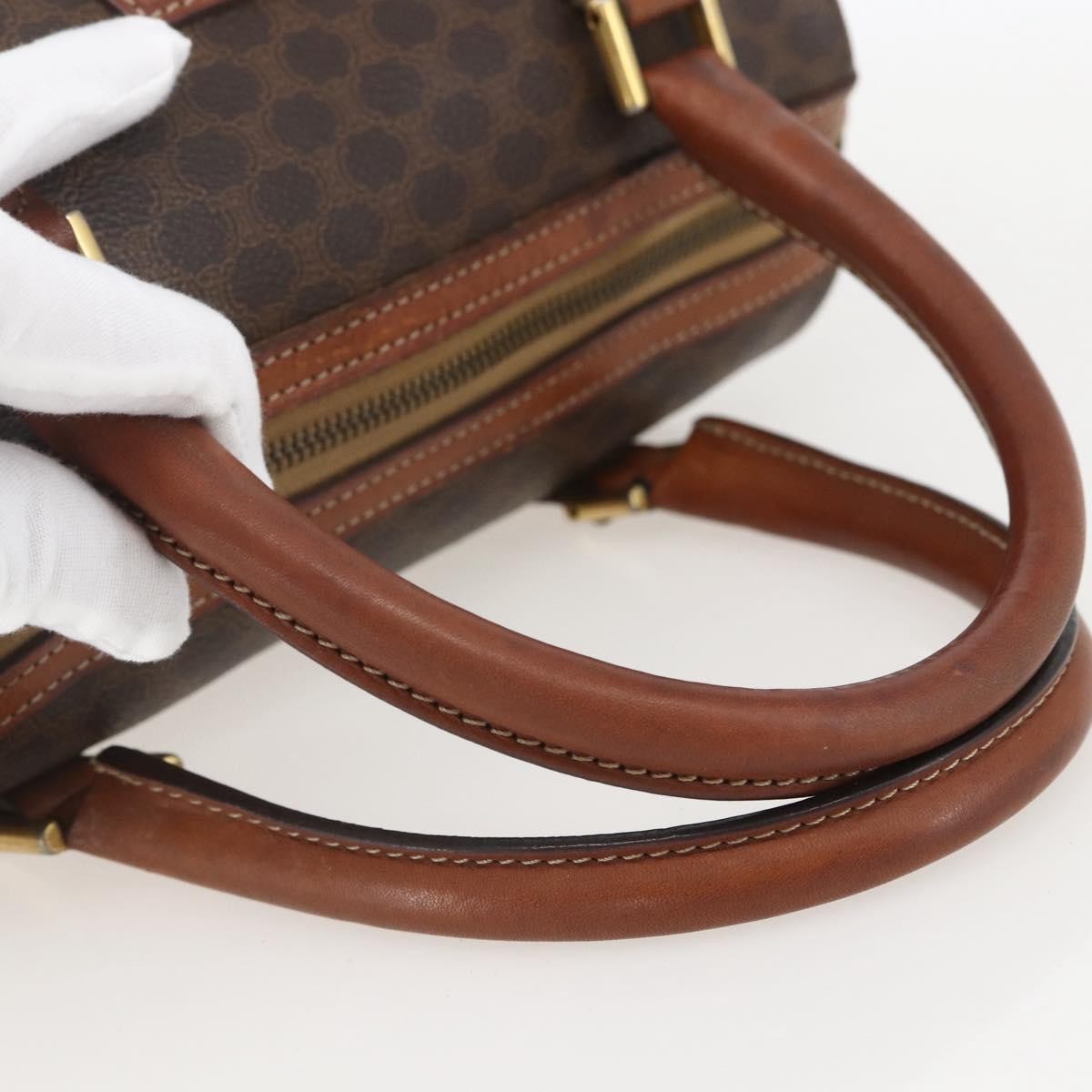 Celine Boston Bag Triomphe Coated Canvas, BROWN, CANVAS, Handbag