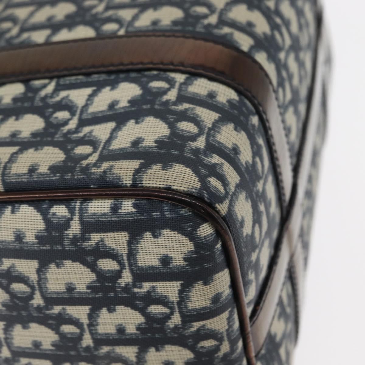 Christian Dior Vintage Trotter Boston Bag Diorissimo Canvas, NAVY, CANVAS, Handbag