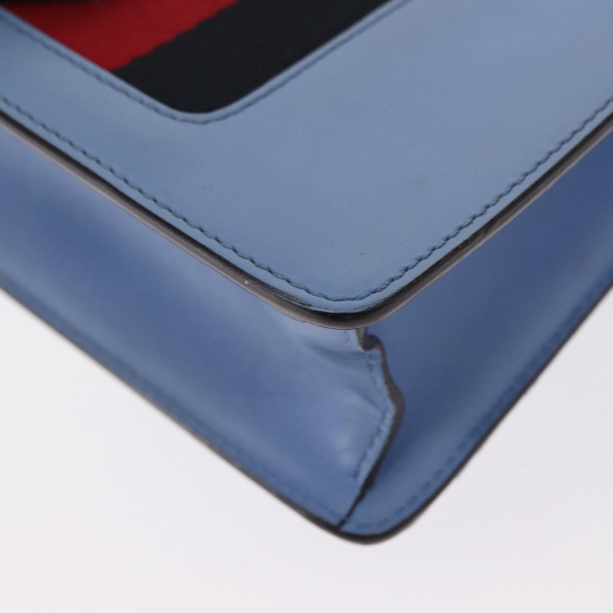 Gucci Sylvie Chain Shoulder Bag Leather, BLUE, LEATHER, Shoulder bag