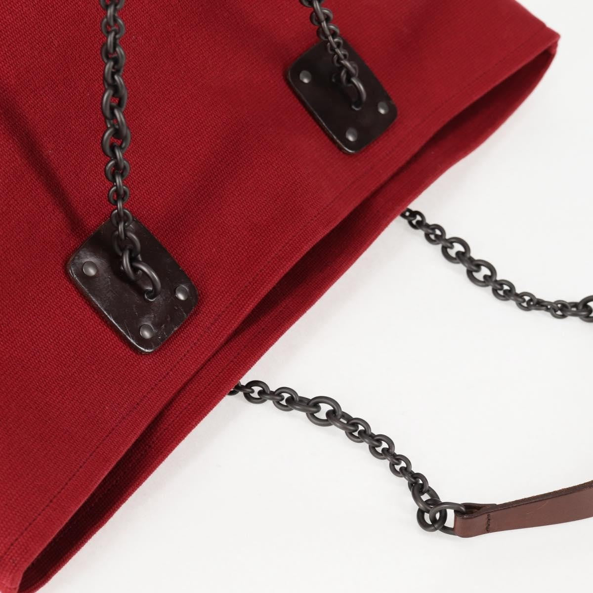 Bottega Veneta Double Chain Tote Canvas, RED, CANVAS, Tote bag