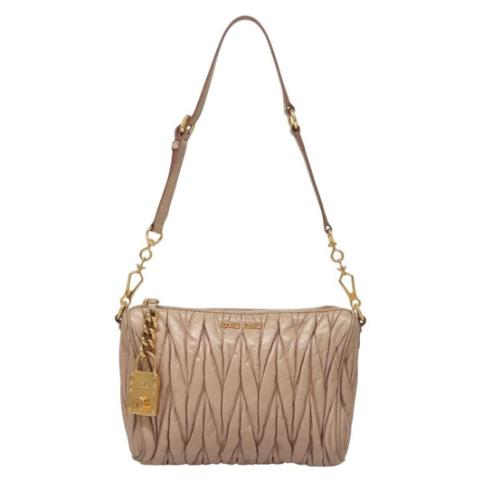 Miu Miu Zip Crossbody Bag Matelasse Leather, PINK, LEATHER, Shoulder bag