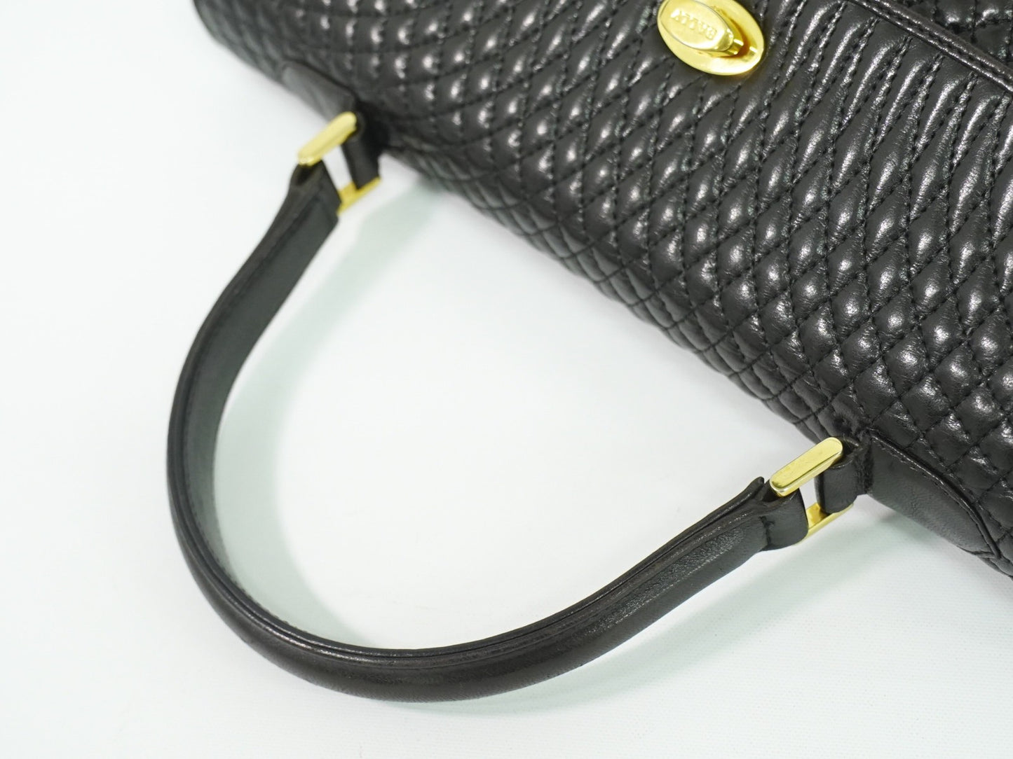 Bally Vintage Handbag Leather, BLACK, LEATHER, Handbag