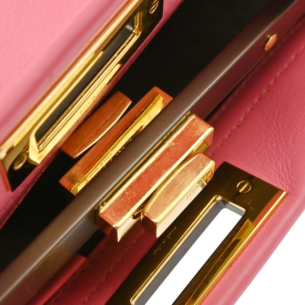 Fendi Peekaboo Essential Bag Leather, PINK, LEATHER, Handbag