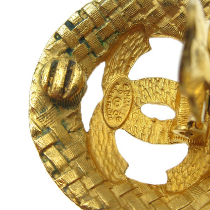 Chanel Vintage CC Round Cutout Clip-On Earrings Metal, GOLD, GOLD_PLATED, Earrings