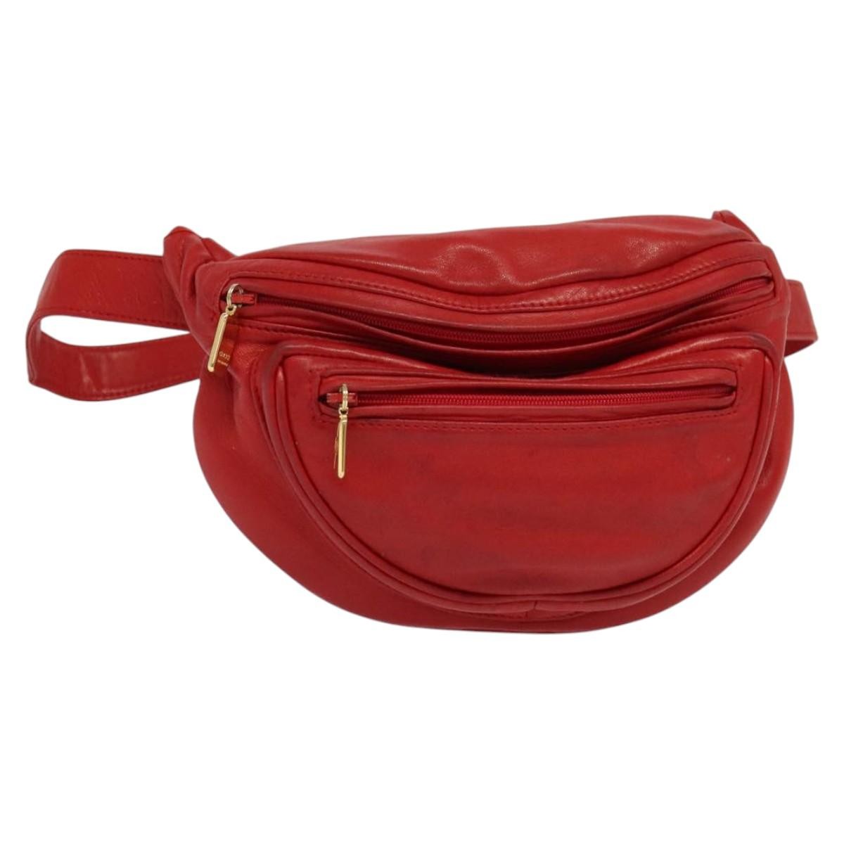 Gucci Waist Bag Leather, RED, LEATHER, Shoulder bag